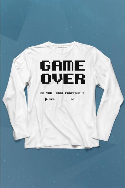 Kendim Seçtim Game Over Atari Retro Pixel Gaming Majica dugih rukava Štampano...