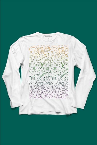 Kendim Seçtim Tricou cu mânecă lungă imprimat cu desen minimalist colorat geometric
