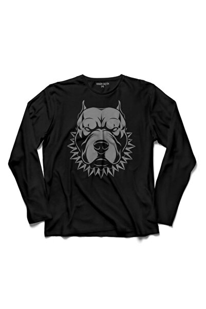 Kendim Seçtim تي شيرت مطبوع للأطفال بأكمام طويلة من بيتبول بيت بول دوج دوج هيد