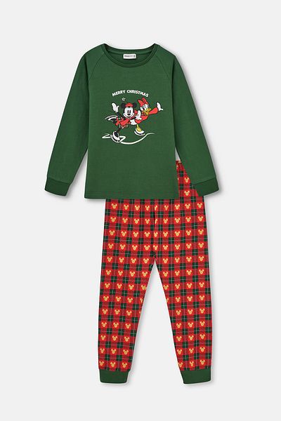 Dagi Green Crew Neck Long Sleeve Disney Bachelor Pajama Set
