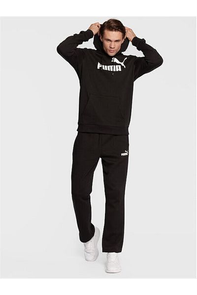 Puma Мъжки суитшърт с качулка Ess Big Logo - черен - 586688 01