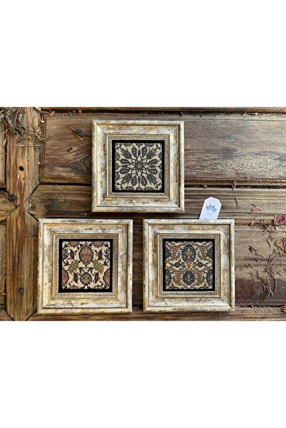 Oscar Stone Decor Çerçeveli Taş Tablo 20x20 Cm 3 Lü Set Tree Of Life