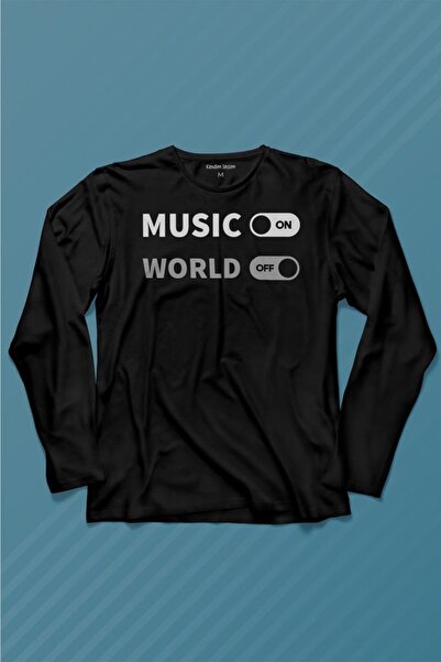 Kendim Seçtim Musicon World Off Music World majica dugih rukava Štampano za d...