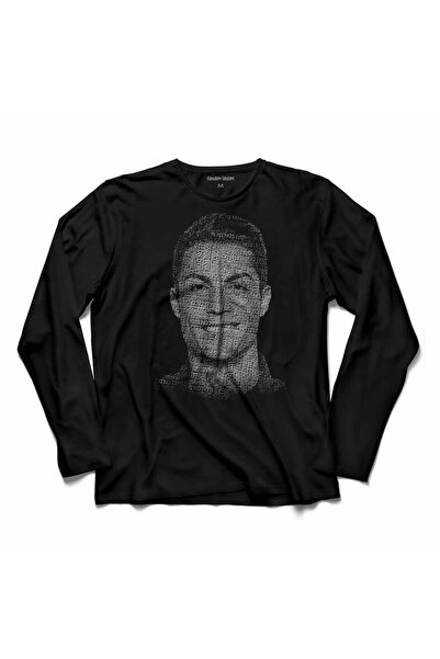 Kendim Seçtim Kristijano Ronaldo Air Cr7 Tipografija Silueta Majica dugih ruk...