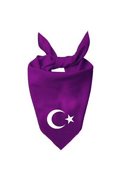 Tasarım Trend Eșarfă de culoare unică cu design Ayyıldiz