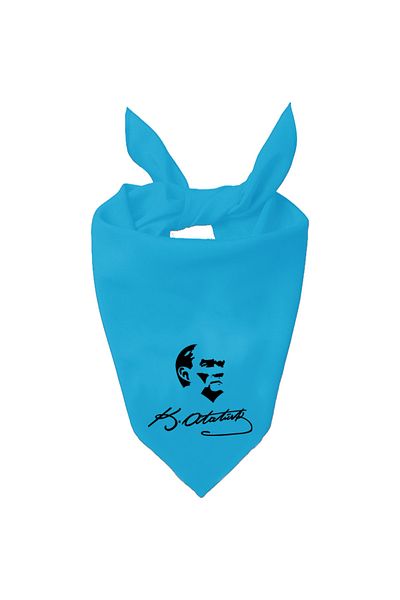 Tasarım Trend K.atatürk Signature and Atatürk Silhouette Design Single Color Scarf