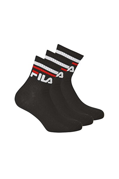 FILA Uniseks Çorap, 3 Çift Çeyrek - Kurzsocken, Spor, Logo-Bund, Uni