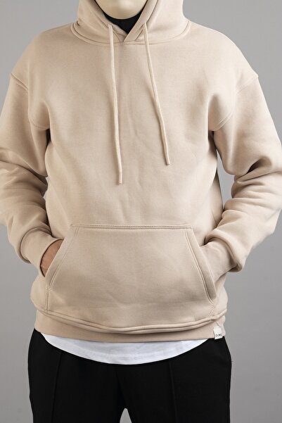 bombe Ανδρικό φούτερ Basic με κουκούλα Μπεζ