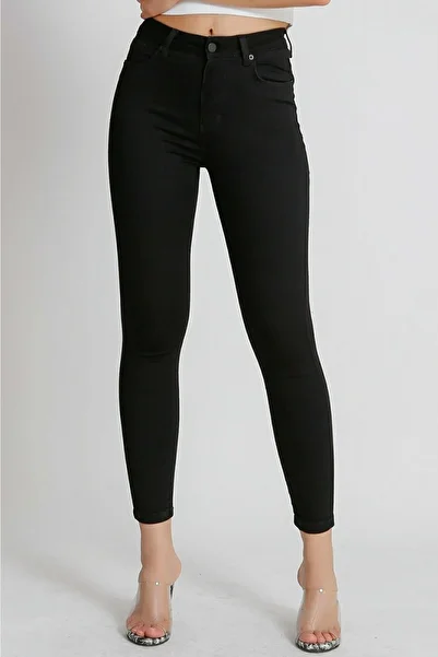 DRC trend Blugi skinny negri cu talie înaltă Power Lycra