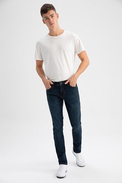 DeFacto Jean παντελόνι Pedro Slim Fit Κανονική μέση με στενό πόδι
