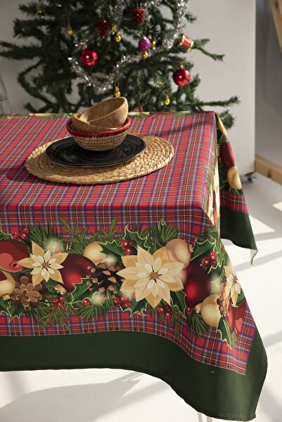 AYSHOME Ays Home Red Ball Pattern New Year Tablecloth