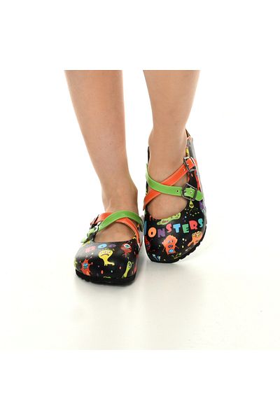 azizsahinshoes 5401 Παντόφλες Sabo με θέμα το Monster Special Design