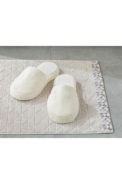 English Home Παντόφλες μπάνιου Softy Triga Cotton 40-44 Cream