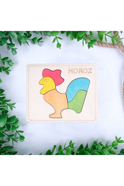 Ahşap Horoz Figürlü Puzzle
