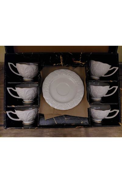 İpek 6 Kişilik Porselen Fincan Takımı