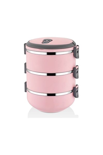 Akkoyunlu home 3-Piece Latched Expiry Bowl Steel Food Thermos -
