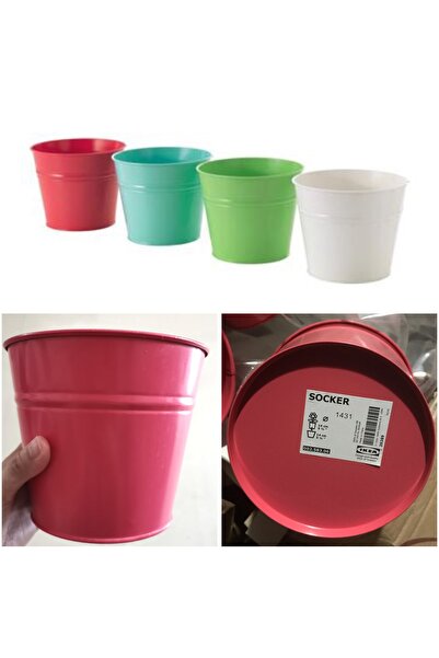 IKEA Socker 14 Cm Pembe Galvanizli Çelik Saksı