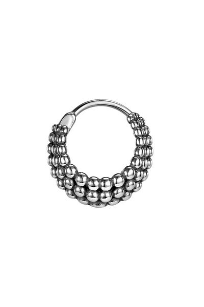 northstarshop Large Beaded Hoop Design Wide 316l Steel Men's Earrings