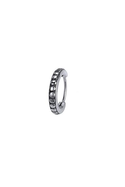 northstarshop Dot Embroidered Ring Classic Snap-on Gray 316l Steel Men's Earrings