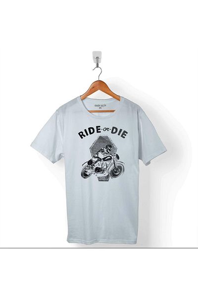 Kendim Seçtim Αγόρι Παιδί Λευκό Ride Or Die Ride Or Die Death Race Μπλουζάκι μοτοσικλέτας
