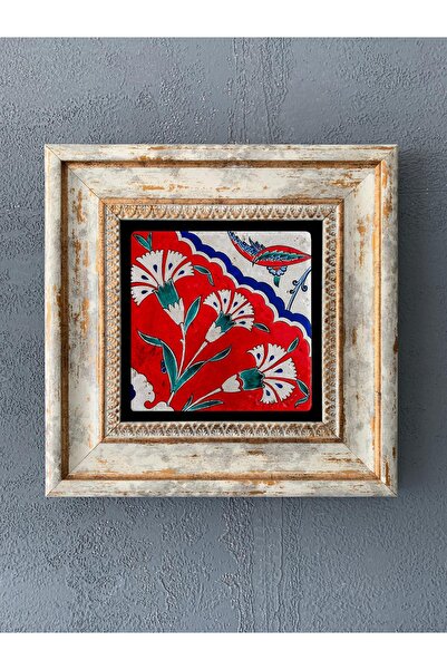 Oscar Stone Decor Çerçeveli Taş Duvar Dekoru 20 X 20 Cm Çini Desen