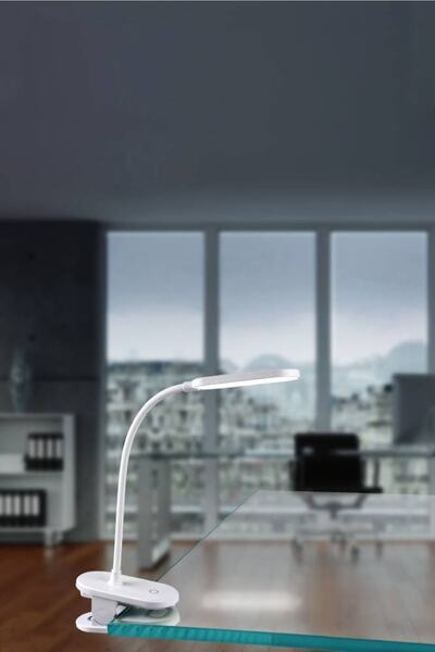 Eglo 75595 "RAIZAL" Plastik Beyaz Mandallı Dokunmatik Masa/Dolap Lambası