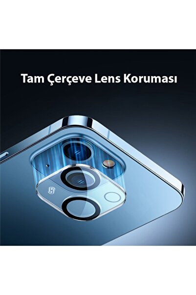 Baseus Iphone 14-14 Plus Ile Uyumlu 0.3mm Full Tempered Kamera Lens Koruma Camı 2 Adet Set Şeffaf