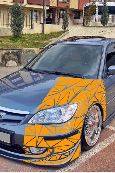 STİCKERCI BEY رقائق طلاء السيارة المموهة سهلة القطع باللون البرتقالي بطول 1 م...