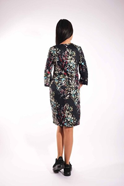 Blues Outlet Kadın Dantel Detaylı Elbise-lacivert