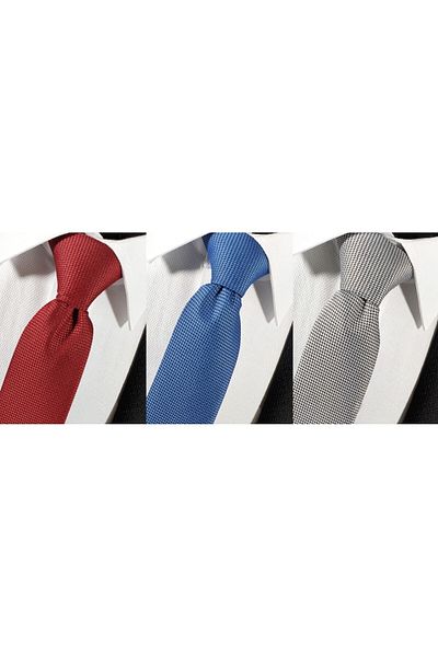 BLC Basic Line Co. Red Indigo Silver Gray 3 Pack Dobby Tie Handkerchief Set