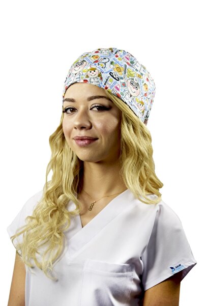 Nur Medikal Giyim Unisex Kadın Erkek Kadın Erkek Master Likra Doktor desenli ...