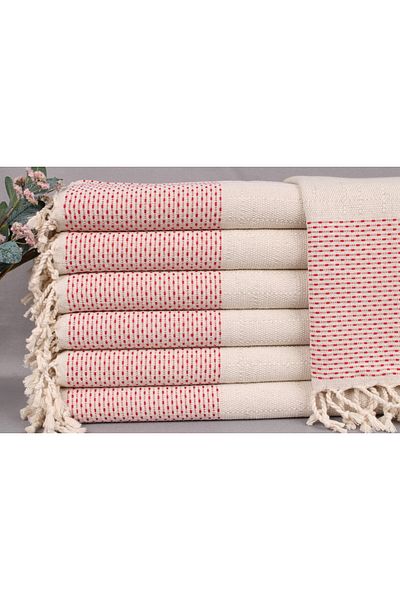 Kayra Export بيشتيمال أحمر I حجم صغير 50x100 سم قطن بيشتيمال هدية بيشتيمال