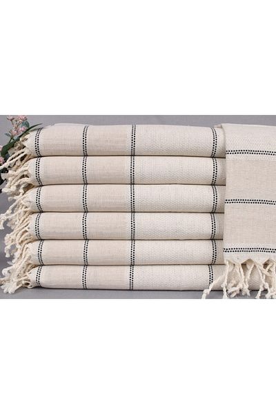 Kayra Export بيشتيمال بيج فاتح عضوي حجم صغير 50x100 سم كتان بيشتيمال
