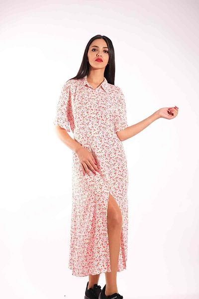 Blues Outlet Rochie cămașă cu flori de damă-roz