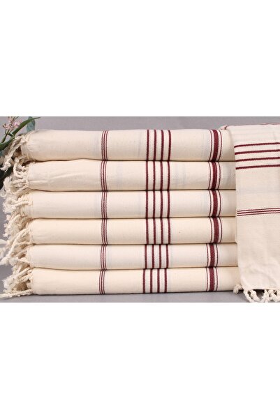 Kayra Export Peştemal Bordo Plaj Peştemali 100x180 Cm Keten Peştemal