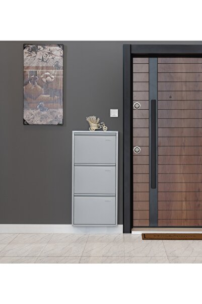 KASER Metal Ayakkabılık 3'lü Gri
