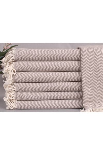 Peshtemal Brown Bath Peshtemal 100x180 Cm Cotton Peshtemal