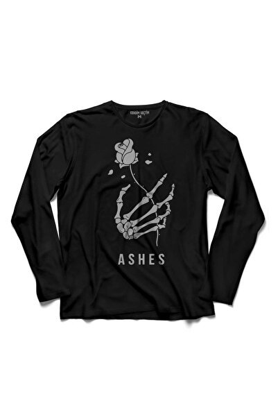 Kendim Seçtim Lubanja, skelet, skelet, pepeo, ljubav, ruža, majica sa dugim r...