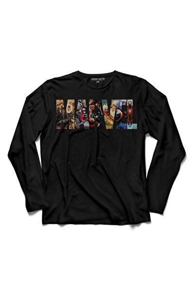Kendim Seçtim Marvel Spıderman Hulk Deadpool Iron Man 3 Uzun Kollu Tişört