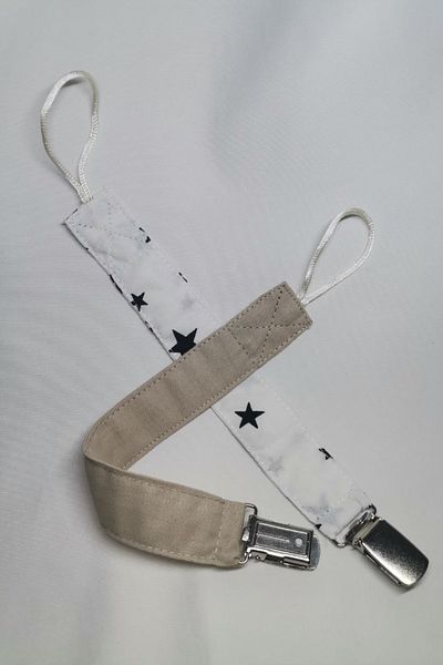 Ayssgo Set of 2 Pacifier Straps Beige 29 cm
