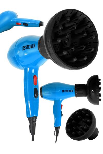 STEİNER Alman 3800 Watt Professional Saç Kurutma Makinesi Ac Motor Fön Makinesi + Difüzör + 2 Adet Başlık