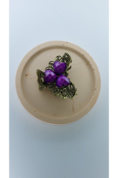 Women's Metal Latch Buckle Vintage Heart Medium Hairpin