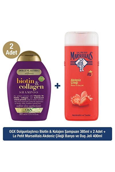 OGX Biotin & Kolajen Sülfatsız Şampuan X2 + Le Petit Marseillais Akdeniz Çile...