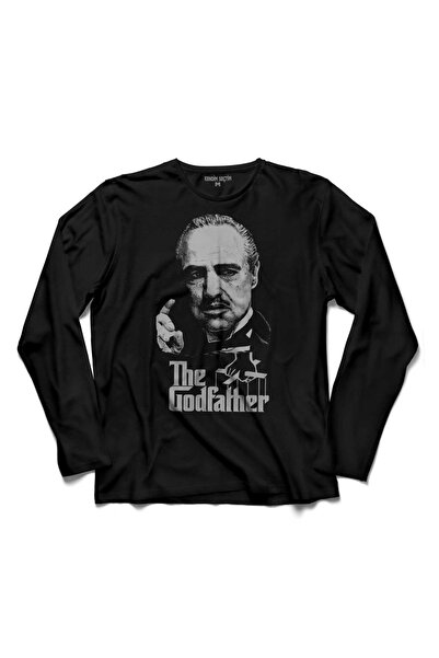 Kendim Seçtim Muška crna majica dugih rukava sa logotipom "Kum" Marlon Brando