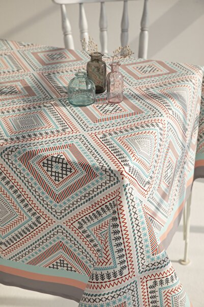 AYSHOME Ays Home Mint Ethnic Pattern Dining Table Cloth