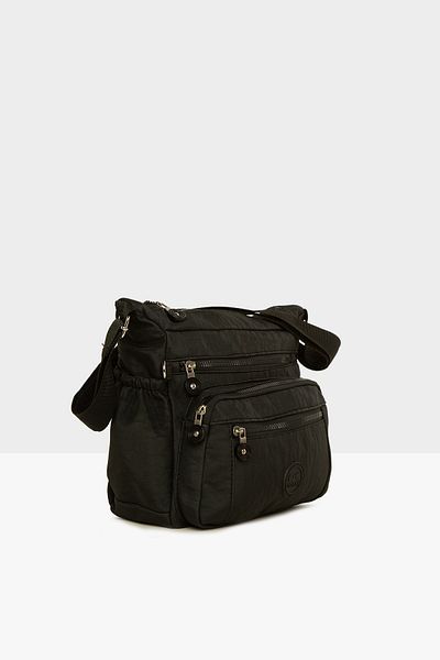 Bagmori Black Women's Large Multi-Zipper Detailed Parachute Bag M000007817