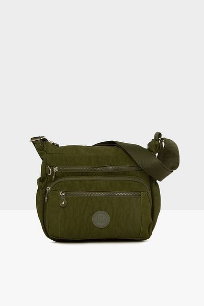 Bagmori Khaki Women's Large Multi-Zipper Detailed Parachute Bag M000007817