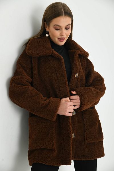 ECRİN MODA Плюшено палто с копчета