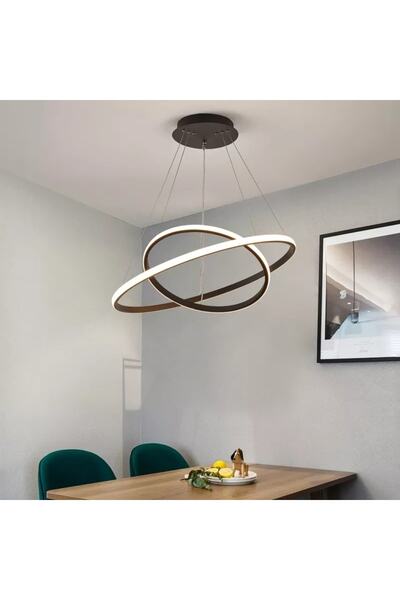 Liya Lighting LEVENT 2'li Siyah Kasa Beyaz Işık 30/20 Beyaz Ledli Modern Avize