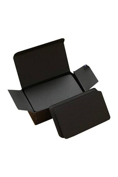 DERELİ MATBAA Black Word Note Card 100 Pieces with Oval Cut
